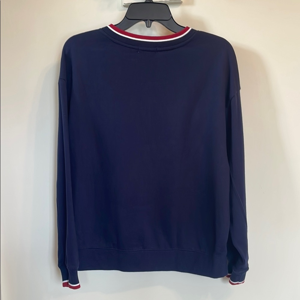 Garage Brooklyn NY 1991 Navy Varsity Sweatshirt XS V-Neck Retro Pullover - Picture 5 of 9